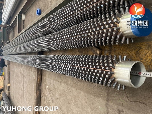 SS409 SS410 Longitudinal Finned Studded Tube Alloy Steel 50mm-325mm