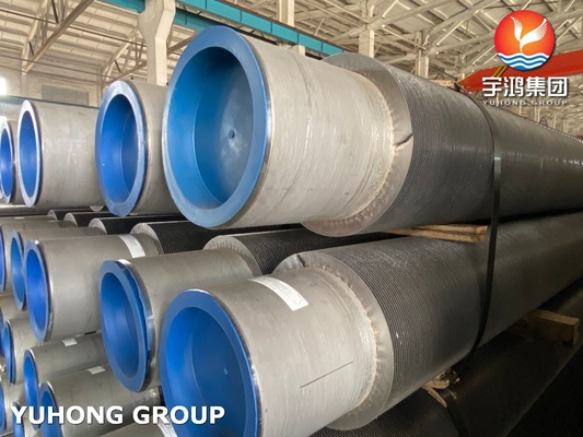 High Frequency Welded Solid Fin Tube ASME SA312 TP304 For Superheater