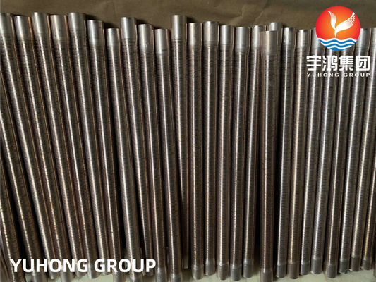 ASME SB111 C70600 Integral Low Fin Tubes Copper Nickel Finned Tubular Heating
