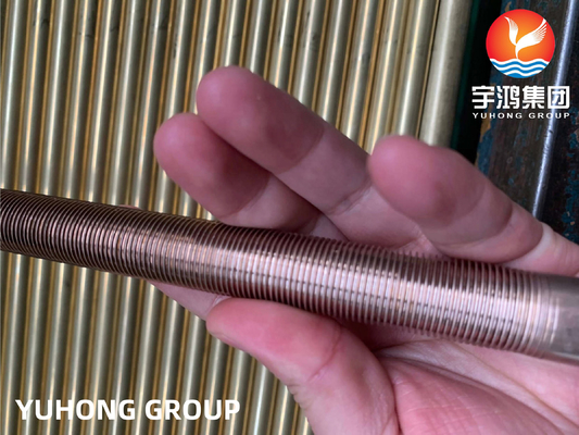 ASME SB111 C70600 Integral Low Fin Tubes Copper Nickel Finned Tubular Heating