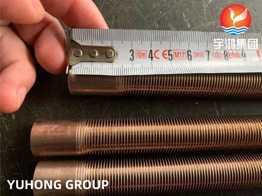 ASME SB111 C70600 Integral Low Fin Tubes Copper Nickel Finned Tubular Heating