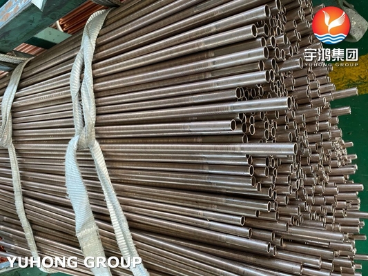Straight Copper Nickel Low 3/4" Finned Copper Tubing For Heat Exchangers C71500