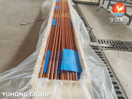 ASTM B111 C12200 Copper Alloy Low Fin Tube Coil In Pipe Bundle Custom