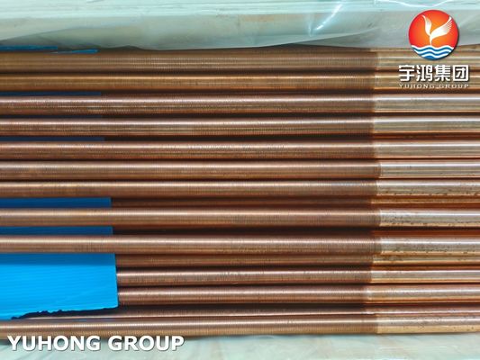 ASTM B111 C12200 Copper Alloy Low Fin Tube Coil In Pipe Bundle Custom
