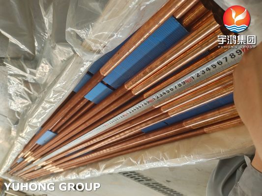 ASTM B111 C12200 Copper Alloy Low Fin Tube Coil In Pipe Bundle Custom