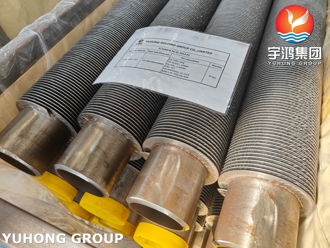ASTM A335 P22 Helical Tube Fins Pipe For Air Preheaters Boiler 11-13Cr