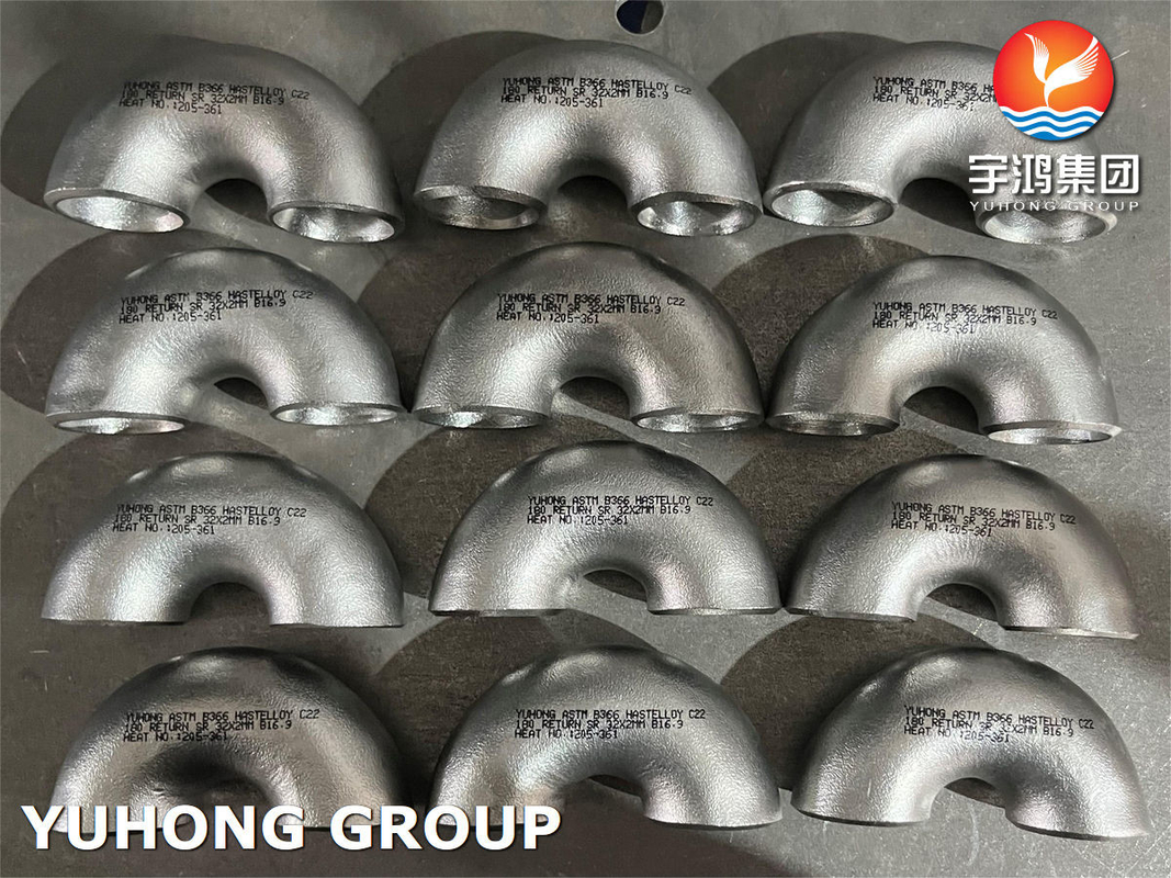 ASTM B366 C22 Hastelloy 180° Return Bend Elbow SR For Heat Exchanger
