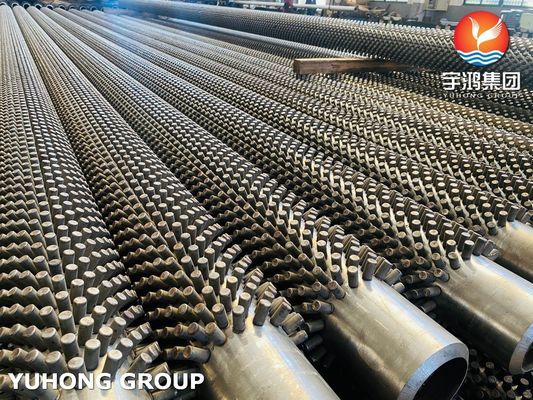 أنبوب مُدعم بمسامير من الفولاذ المقاوم للصدأ SS409 ASTM A213 T9 زعانف لسخان مُشتعل